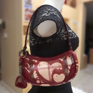Auth Burberry Check Hearts Mini Shoulder bag